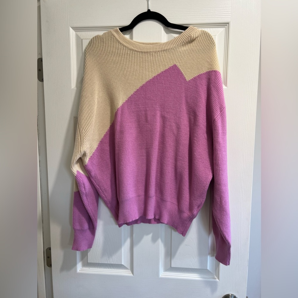 Pink and tan sweater